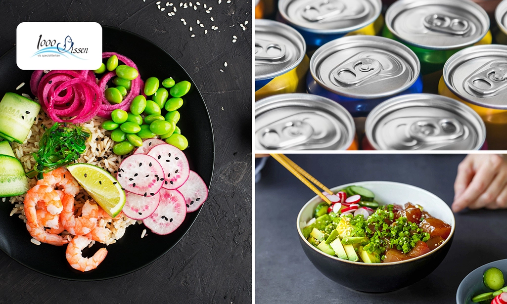 Afhalen: pokébowl + drankje bij 1000Vissen
