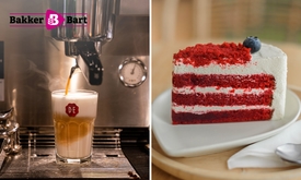 Warme drank + gebak bij Bakker Bart