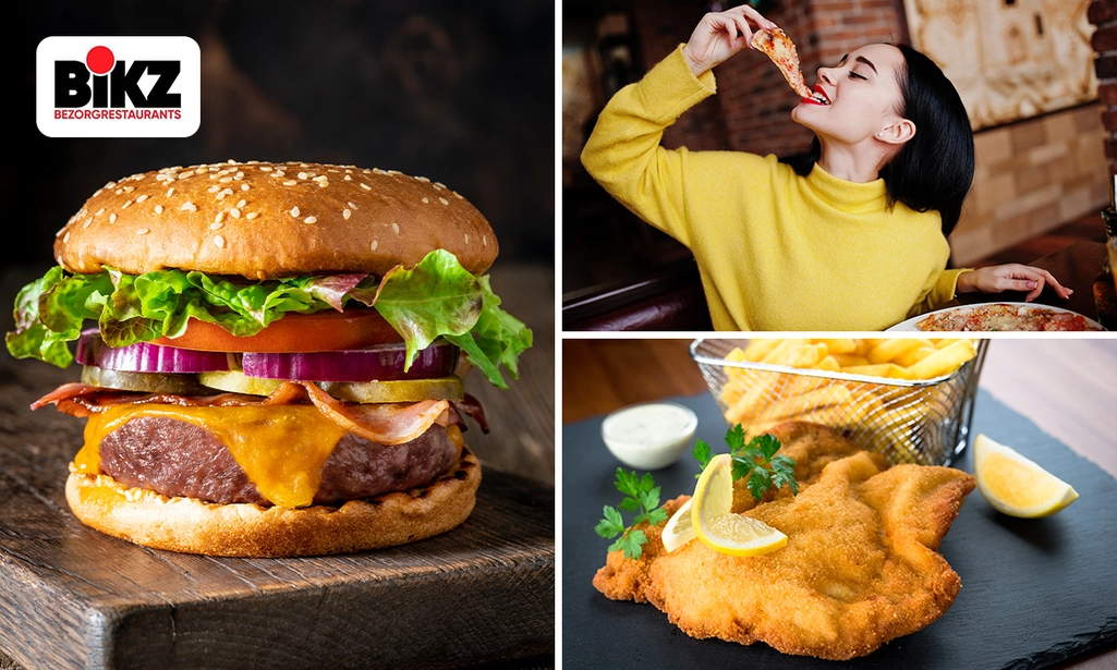 Afhalen: burger-, pizza- of schnitzelmenu naar keuze