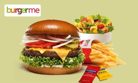 Burger naar keuze + friet + evt. snack of salade