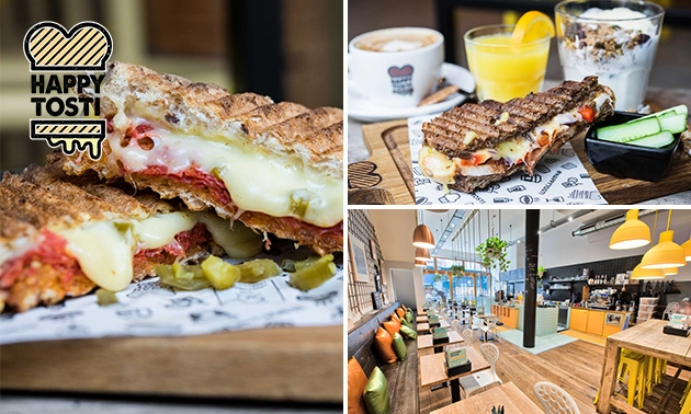 2-gangen keuzelunch Bij Happy Tosti in hartje Den Haag