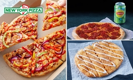 Pizza (25 cm) naar keuze voor afhaal bij New York Pizza  + evt. cinnamon bread en/of fris