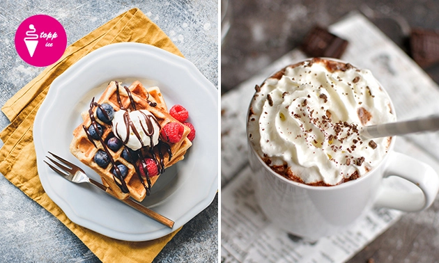 Wafel + warme chocolademelk voor afhaal